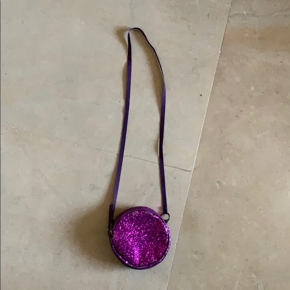 crewcuts purple glitter crossbody bag